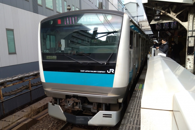 鉄道乗車記録の写真:乗車した列車(外観)(1)        「乗車した列車。
E233系1000番台サイ155編成。」