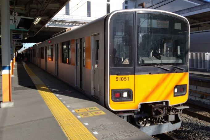 鉄道乗車記録の写真:乗車した列車(外観)(1)        「乗車した列車。
東武50050系51051編成。」