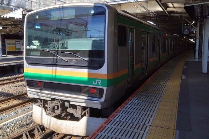 鉄道乗車記録の写真:乗車した列車(外観)(1)        「乗車した列車。
E231系1000番台U-584編成。」