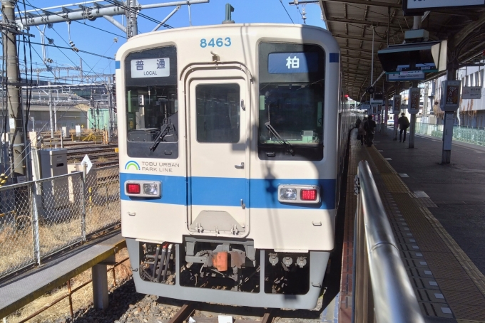 鉄道乗車記録の写真:乗車した列車(外観)(1)          「乗車した列車。
東武8000系8163編成。」