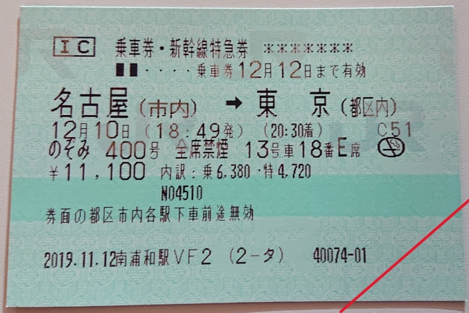 鉄道乗車記録の写真:きっぷ(7)        「使用した切符。」