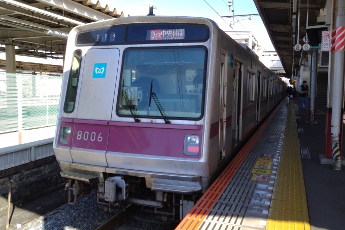 鉄道乗車記録の写真:乗車した列車(外観)(1)        「乗車した列車。
東京メトロ8000系8106編成。」