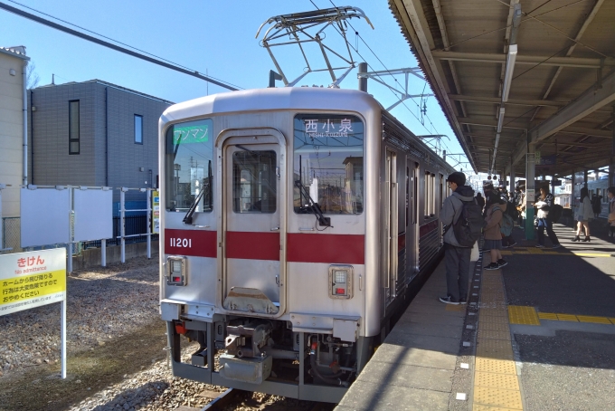 鉄道乗車記録の写真:乗車した列車(外観)(1)          「乗車した列車。
東武10000系11201編成。」