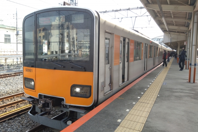 鉄道乗車記録の写真:乗車した列車(外観)(1)        「乗車した列車。
東武50050系51061編成。」