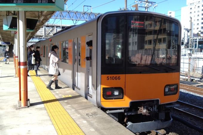 鉄道乗車記録の写真:乗車した列車(外観)(1)        「乗車した列車。
東武50050系51066編成。」