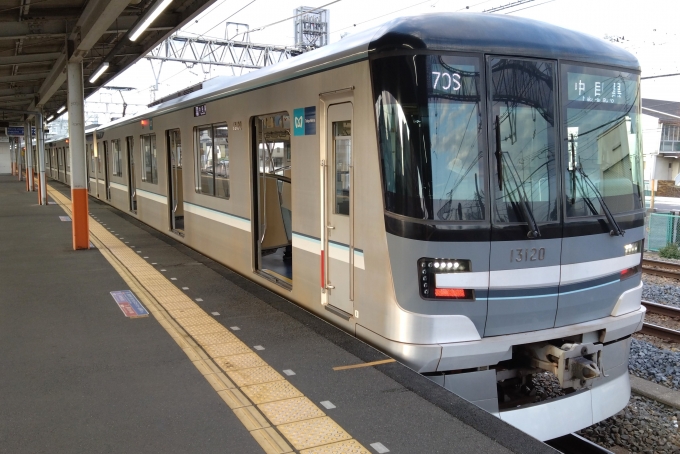 鉄道乗車記録の写真:乗車した列車(外観)(1)        「乗車した列車。
東京メトロ13000系13120編成。」