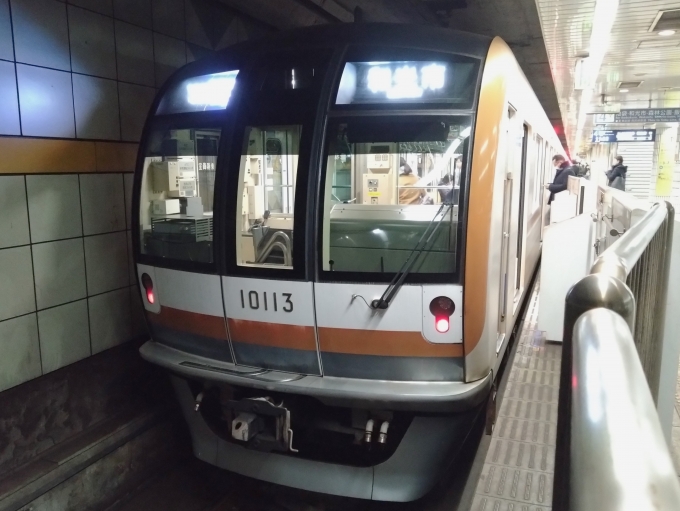 鉄道乗車記録の写真:乗車した列車(外観)(1)        「乗車した列車。
東京メトロ10000系10113編成。」