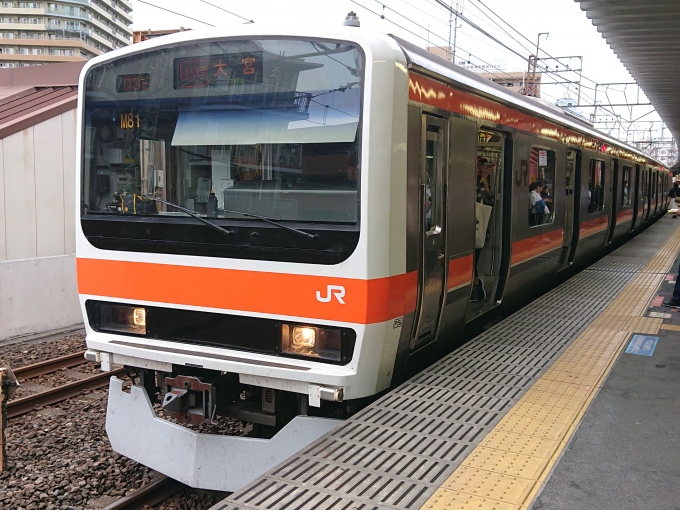 鉄道乗車記録の写真:乗車した列車(外観)(1)        「乗車した列車。
209系500番台M81編成。」