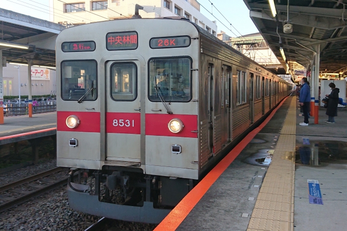 鉄道乗車記録の写真:乗車した列車(外観)(1)        「乗車した列車。
東急8500系8631編成。」