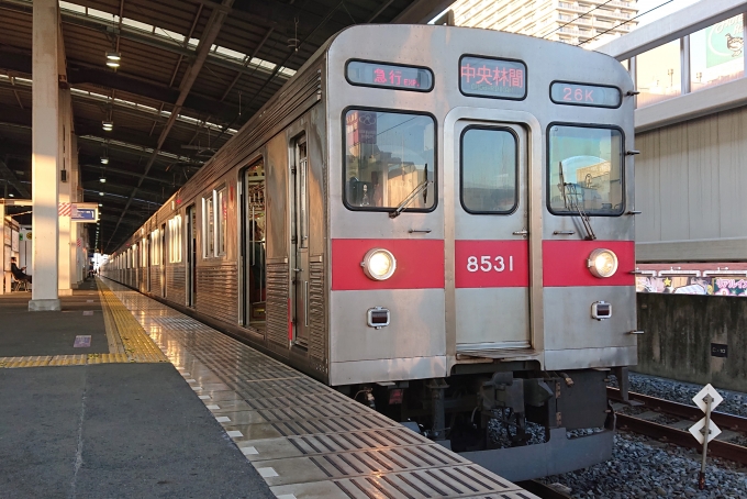 鉄道乗車記録の写真:乗車した列車(外観)(2)        「8500系赤帯車に乗車したのはこれが最後でした。」