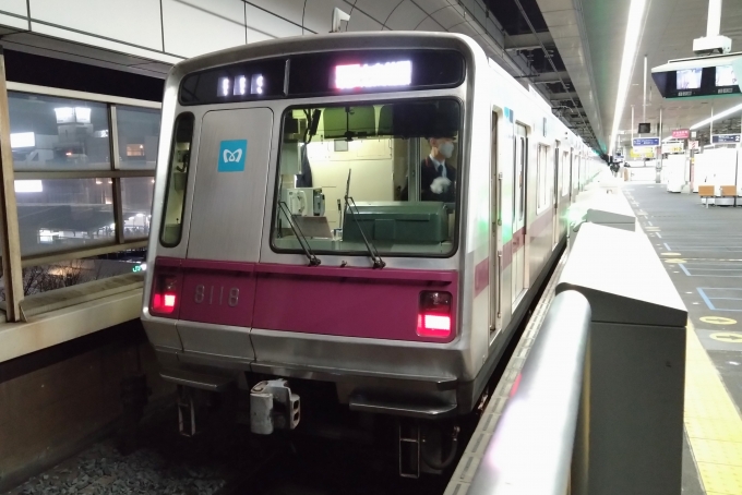 鉄道乗車記録の写真:乗車した列車(外観)(1)        「乗車した列車。
東京メトロ8000系8118編成。」