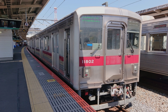 鉄道乗車記録の写真:乗車した列車(外観)(1)        「乗車した列車。
東武10000系11802編成。」