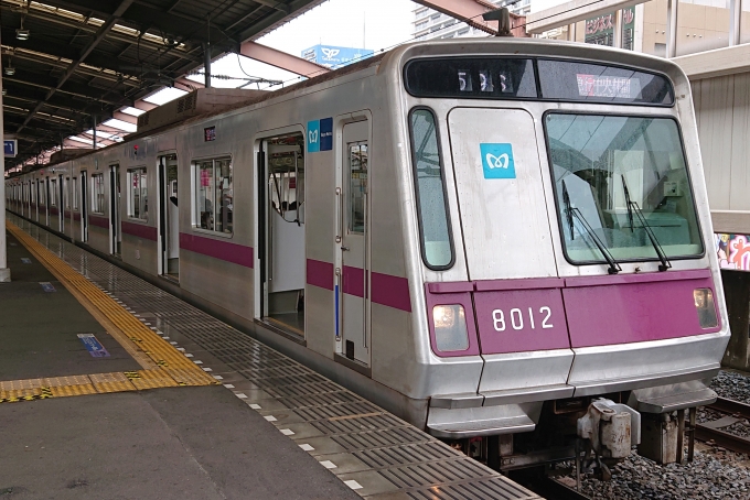 鉄道乗車記録の写真:乗車した列車(外観)(1)        「乗車した列車。
東京メトロ8000系8112編成。」