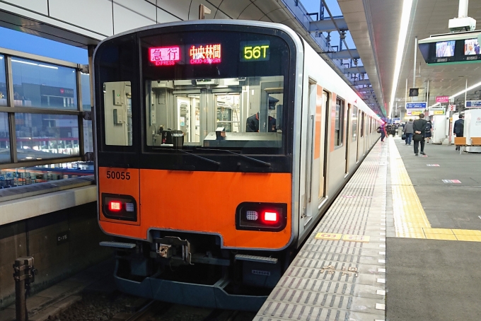 鉄道乗車記録の写真:乗車した列車(外観)(1)     「乗車した列車。
東武50050系51055編成。」
