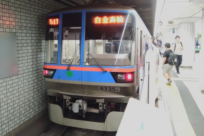 鉄道乗車記録の写真:乗車した列車(外観)(1)        「乗車した列車。
東京都交通局6300形6335編成。」