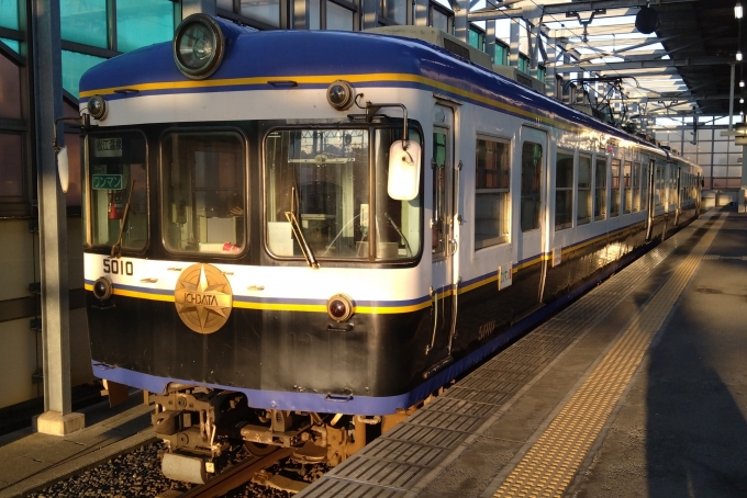 鉄道乗車記録の写真:乗車した列車(外観)(1)          「乗車した列車。
一畑電車5000系5010編成。
」