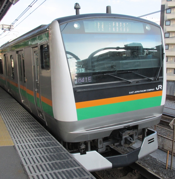 鉄道乗車記録の写真:乗車した列車(外観)(1)        「乗車した列車。
E233系3000番台E-13編成。」