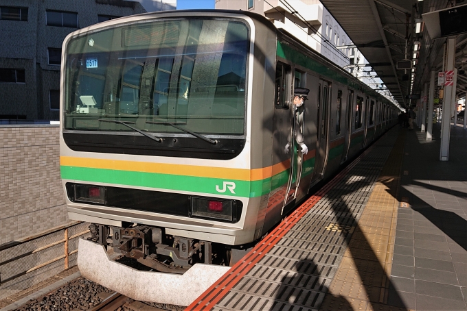 鉄道乗車記録の写真:乗車した列車(外観)(1)        「乗車した列車。
E231系1000番台U517編成。」