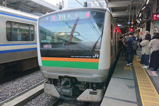 鉄道乗車記録の写真:乗車した列車(外観)(1)          「乗車した列車。
E233系3000番台E-02編成。」