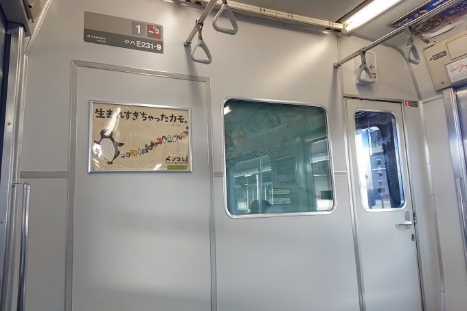 鉄道乗車記録の写真:車内設備、様子(1)        「乗車した列車。
E231系0番台MU31編成。」