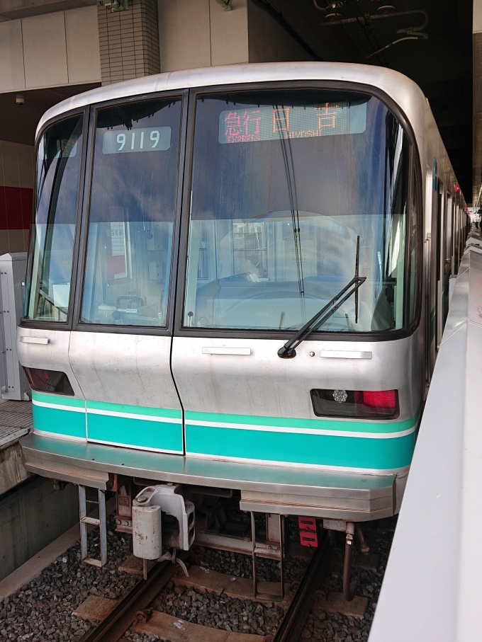 鉄道乗車記録の写真:乗車した列車(外観)(1)          「乗車した列車。
東京メトロ9000系9119編成。」