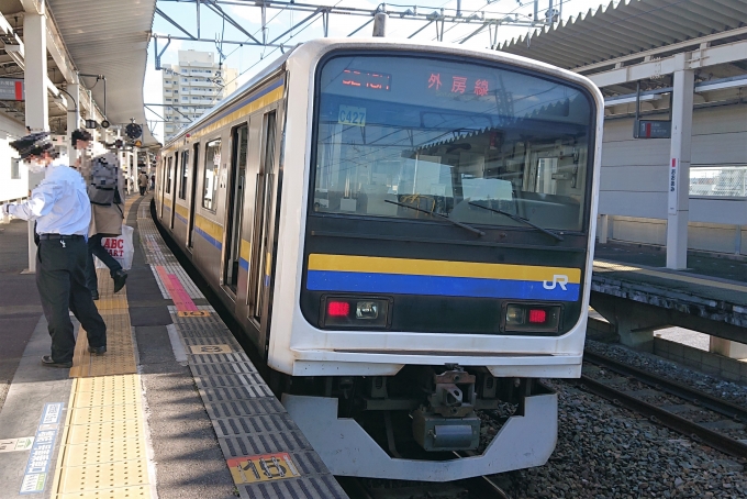 鉄道乗車記録の写真:乗車した列車(外観)(1)        「乗車した列車。
209系2000番台C427編成。」