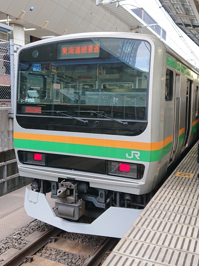 鉄道乗車記録の写真:乗車した列車(外観)(1)        「乗車した列車。
E231系1000番台U-113編成。」