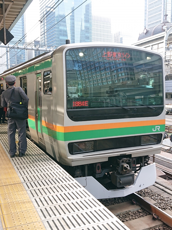 鉄道乗車記録の写真:乗車した列車(外観)(1)          「乗車した列車。
E231系1000番台U58編成。」