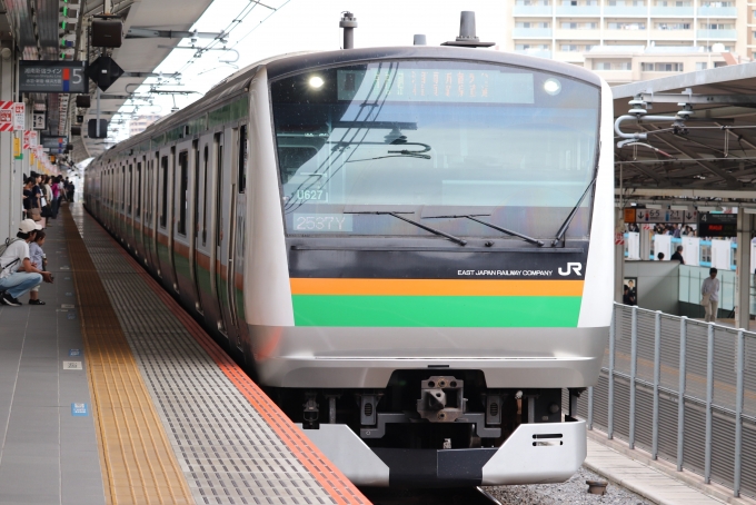 鉄道乗車記録の写真:乗車した列車(外観)(1)          「乗車した列車。
E233系3000番台U627編成。」