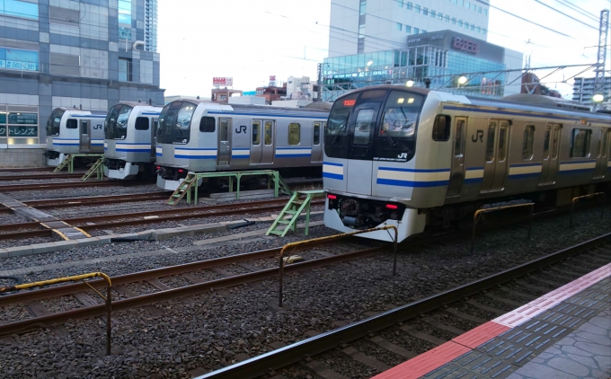 鉄道乗車記録の写真:駅舎・駅施設、様子(1)        「錦糸町駅の留置線」