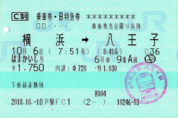 鉄道乗車記録の写真:きっぷ(1)        