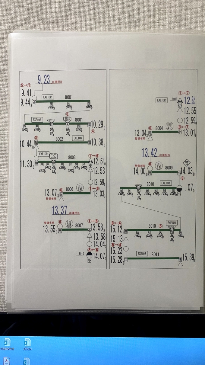 鉄道乗車記録の写真:鉄道グッズ(6)        「配布された行路表」