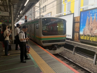 新宿駅から横浜駅の乗車記録(乗りつぶし)写真