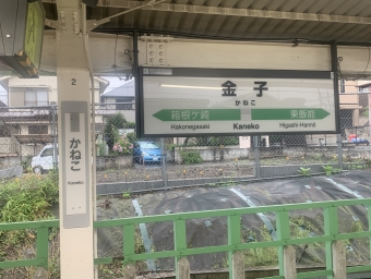 金子駅 写真:駅名看板