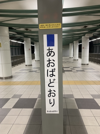 あおば通駅 写真:駅名看板