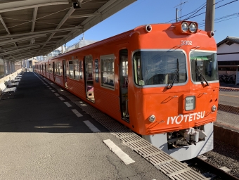 郡中港駅から松山市駅の乗車記録(乗りつぶし)写真