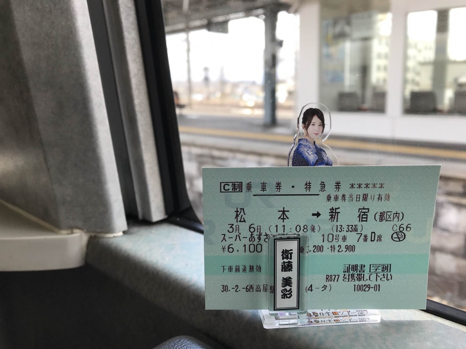 鉄道乗車記録「松本駅から新宿駅」きっぷの写真(3) by ユースケ 撮影日時:2018年03月06日