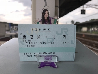 西高屋駅から河内駅の乗車記録(乗りつぶし)写真