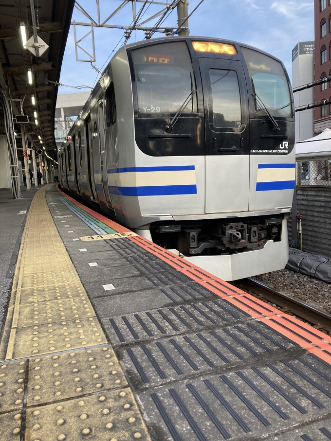 鉄道乗車記録の写真:乗車した列車(外観)(4)        「E217系横クラY-29編成＋横クラY-131編成,千葉駅10番線。」