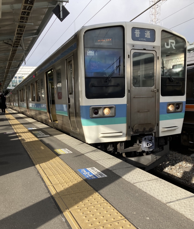 鉄道乗車記録の写真:乗車した列車(外観)(3)        「211系長ナノN603編成。松本駅4番線。」