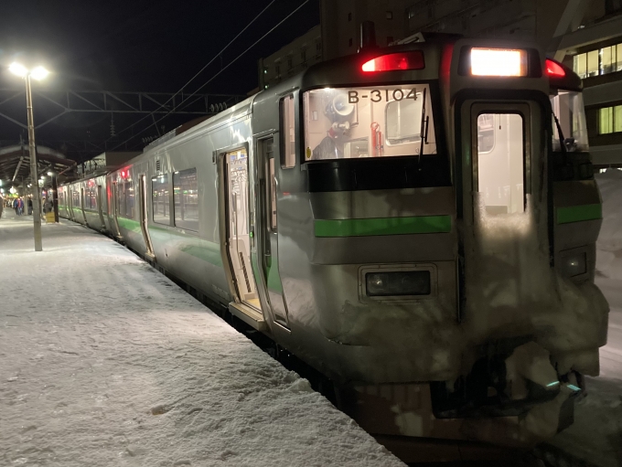 鉄道乗車記録の写真:乗車した列車(外観)(3)        「733系札サウB-3104+B-3204編成。小樽駅5番線。」