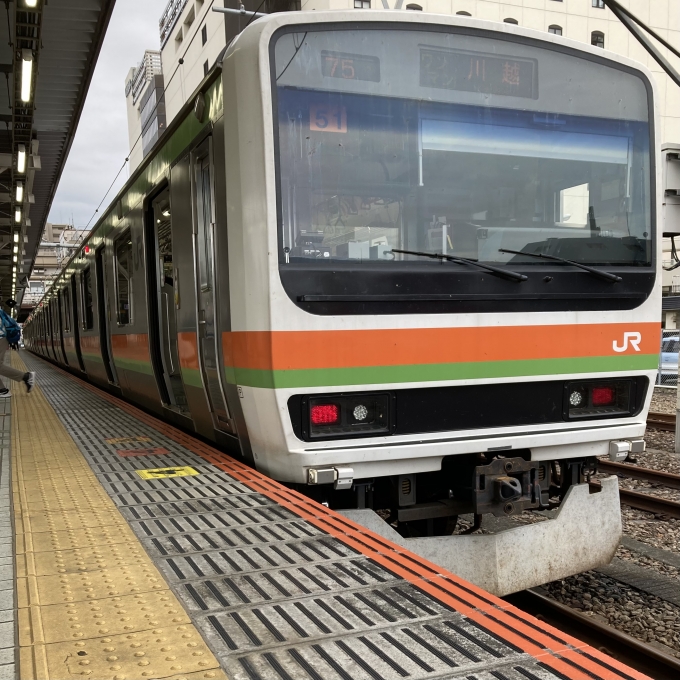 鉄道乗車記録の写真:乗車した列車(外観)(3)        「209系宮ハエ51編成。八王子駅1番線。」