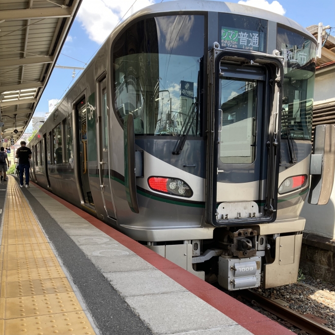 鉄道乗車記録の写真:乗車した列車(外観)(3)        「227系近ヒネSR01編成。和歌山駅8番のりば。」