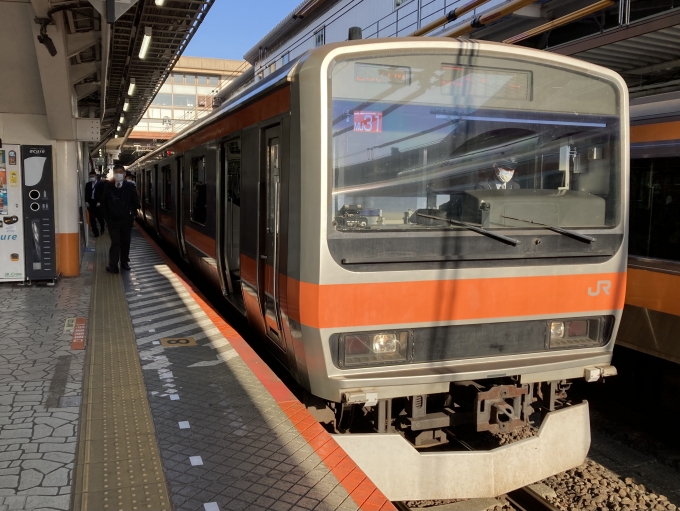 鉄道乗車記録の写真:乗車した列車(外観)(3)        「E231系千ケヨMU31編成。八王子駅3番線。」