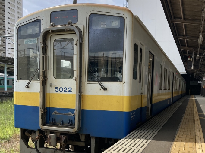 鉄道乗車記録の写真:乗車した列車(外観)(3)        「キハ5022＋キハ5012。取手駅7番線。」