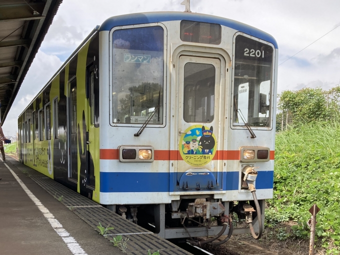 鉄道乗車記録の写真:乗車した列車(外観)(3)        「キハ2201。南守谷駅2番線。」