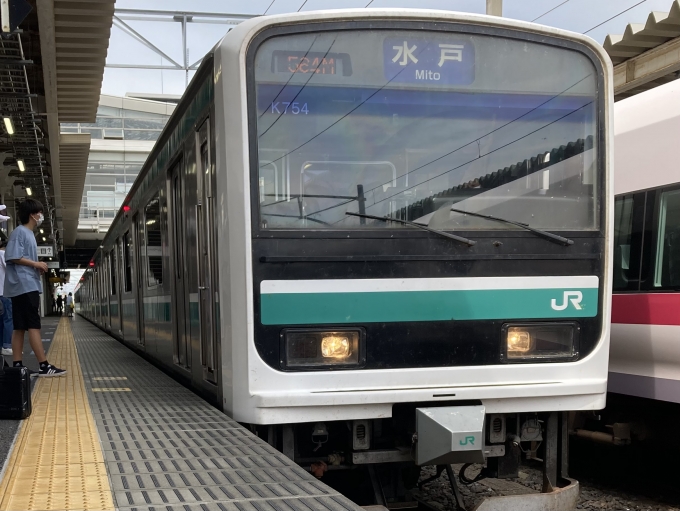鉄道乗車記録の写真:乗車した列車(外観)(3)        「E501系水カツK754編成。勝田駅3番線。」