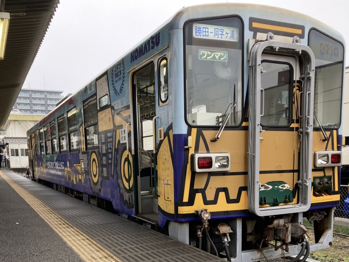 鉄道乗車記録の写真:乗車した列車(外観)(3)        「キハ3710-02。勝田駅1番線。」