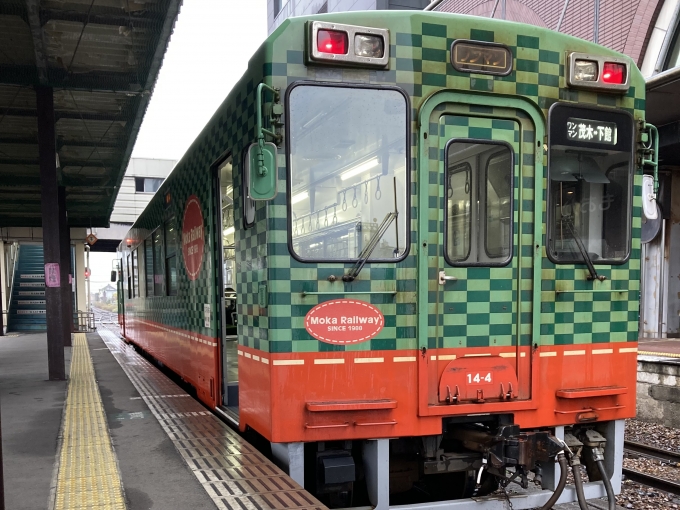 鉄道乗車記録の写真:乗車した列車(外観)(6)        「モオカ14-4。真岡駅1番線。」