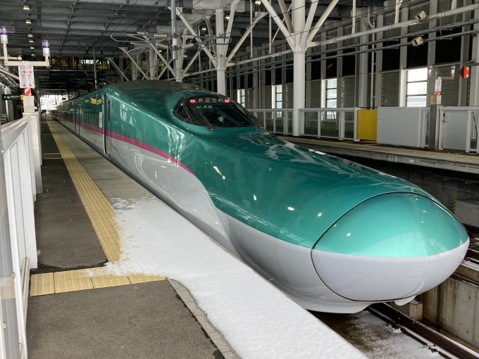 鉄道乗車記録の写真:乗車した列車(外観)(3)        「E5系仙セシU38編成。新函館北斗駅11番線。」